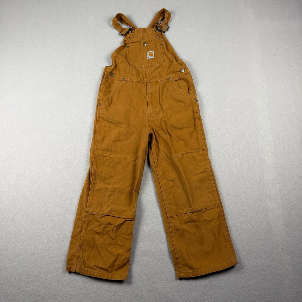 Carhartt Kids Brown Double Knee Overalls Size 7